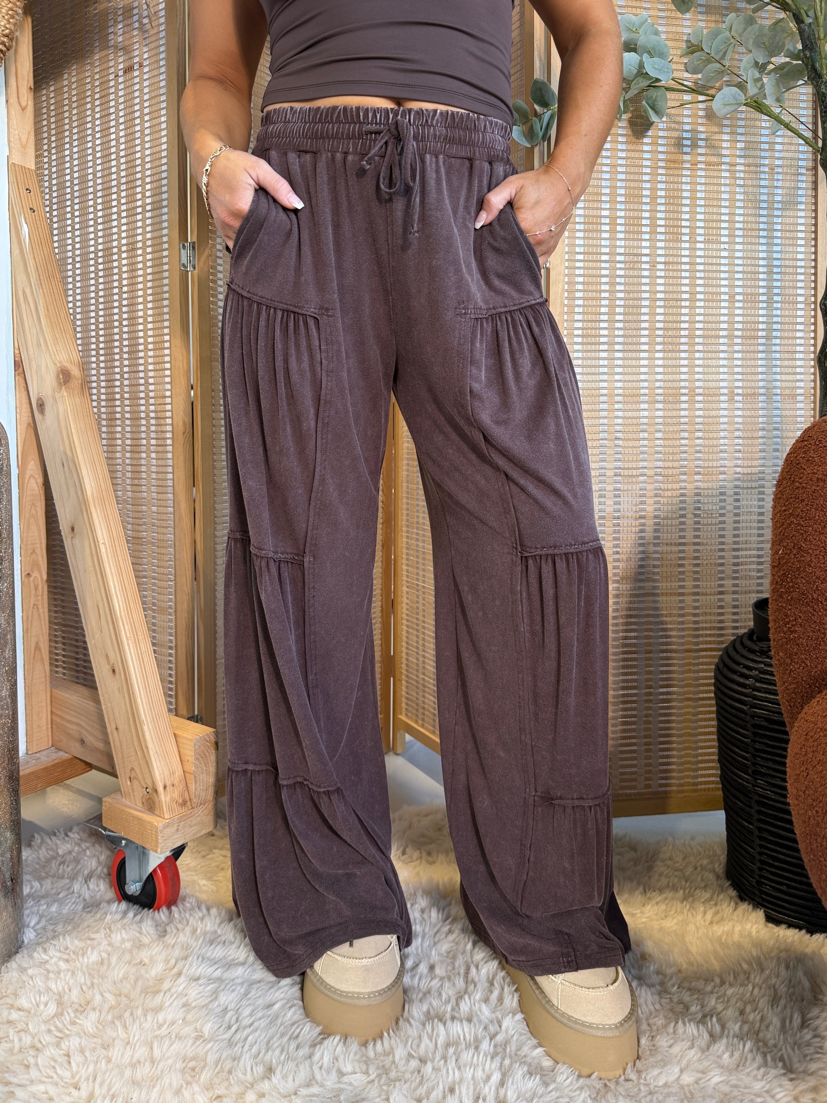 Gomez Tiered Lounge Pants Brown