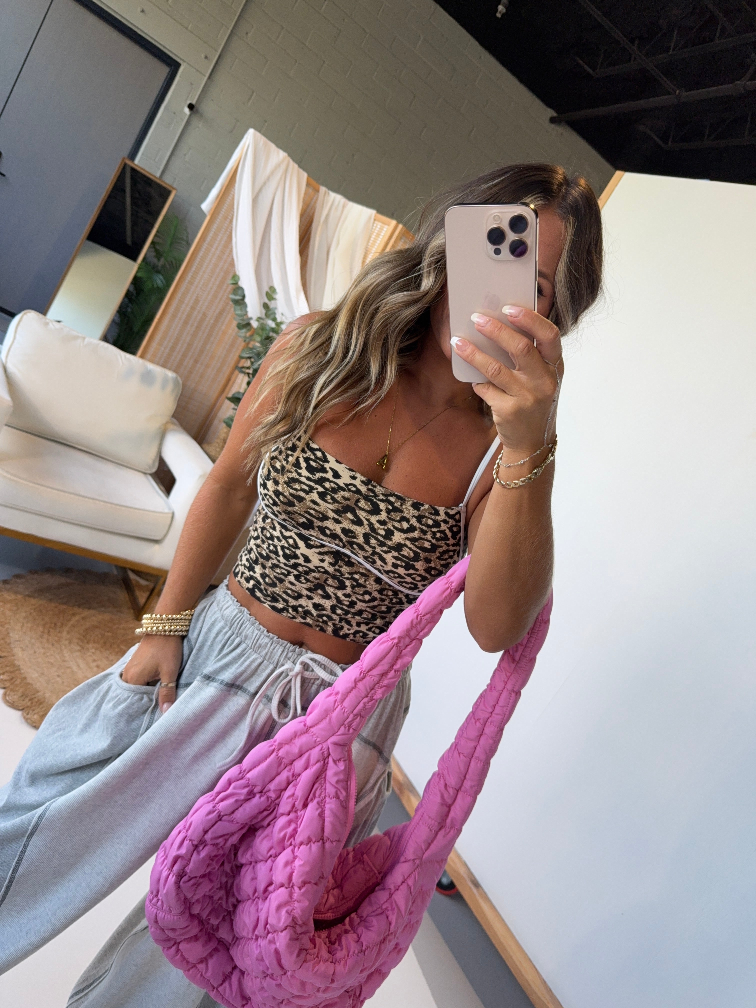 Quiet Luxury Piped Top Leopard