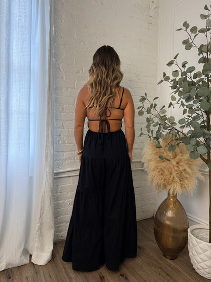 Star Gazing Woven Jumpsuit Black