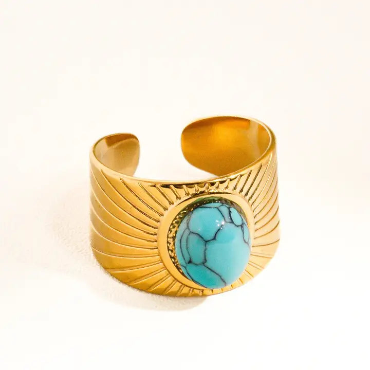 Reed 18K Gold Ring Turquoise