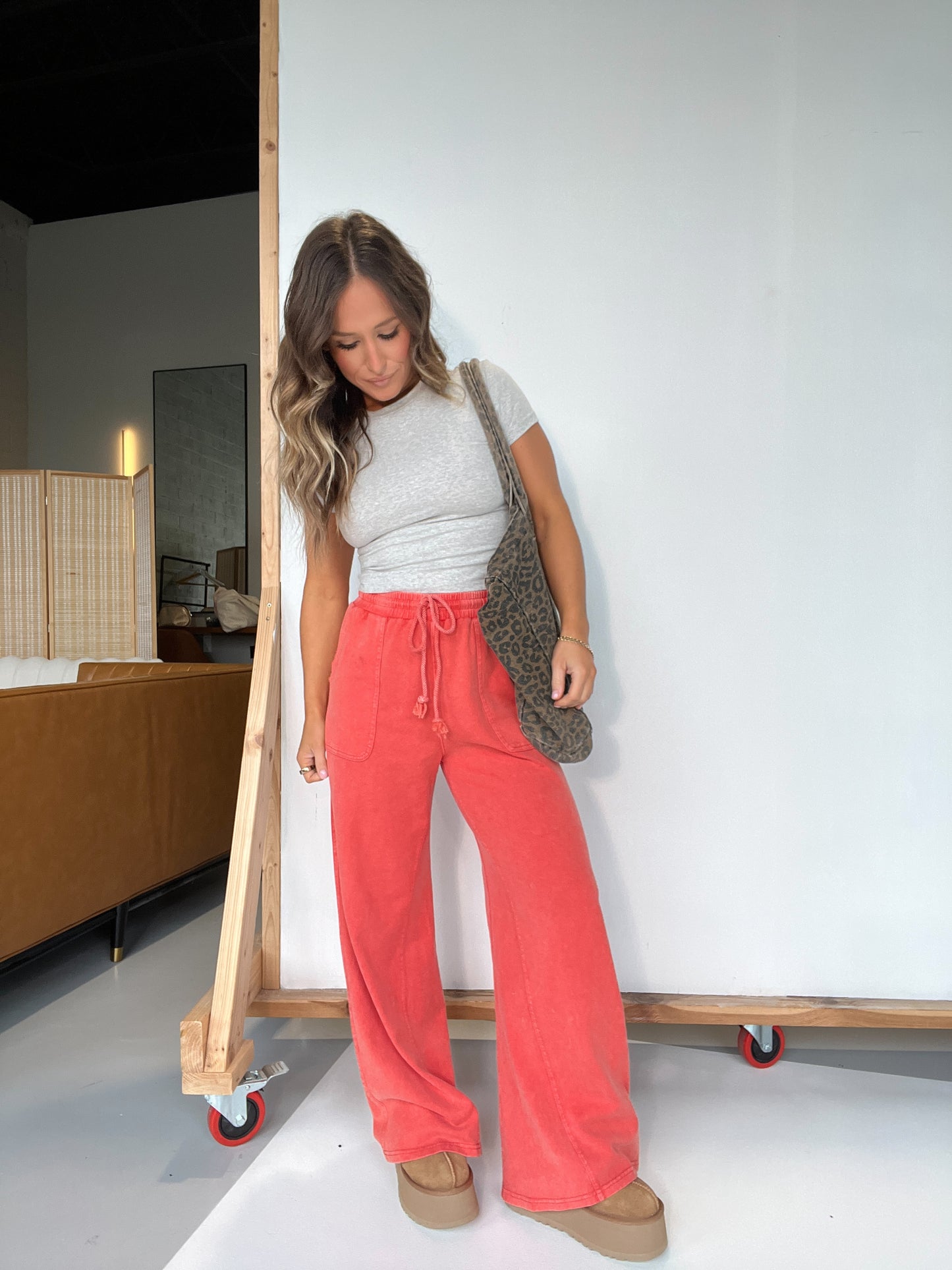 Bloome Wide Leg Pants Fusion Coral