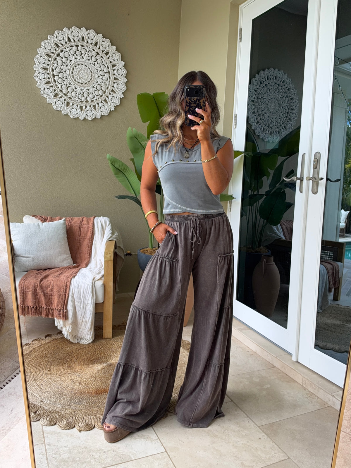 Vera Tiered Lounge Pants Ash Oak