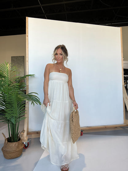 Santorini Strapless Maxi Dress Ivory
