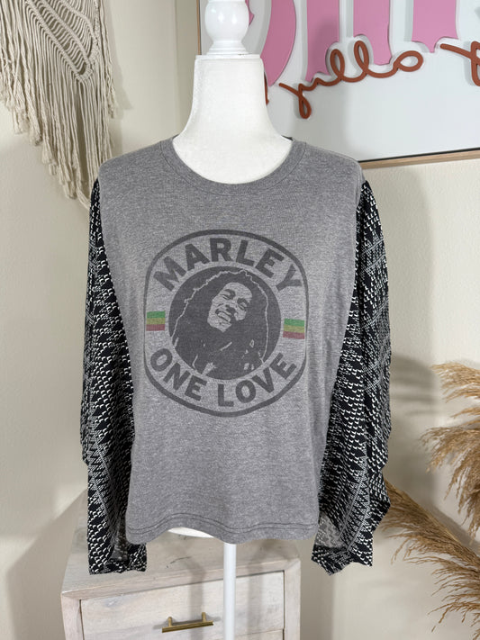 Bob Marley Mix & Match Tee Grey Aztec