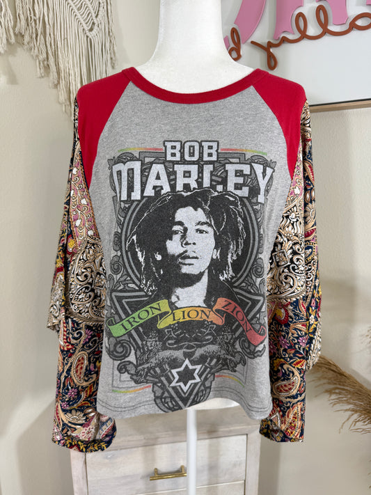 Bob Marley Mix & Match Tee Grey Floral