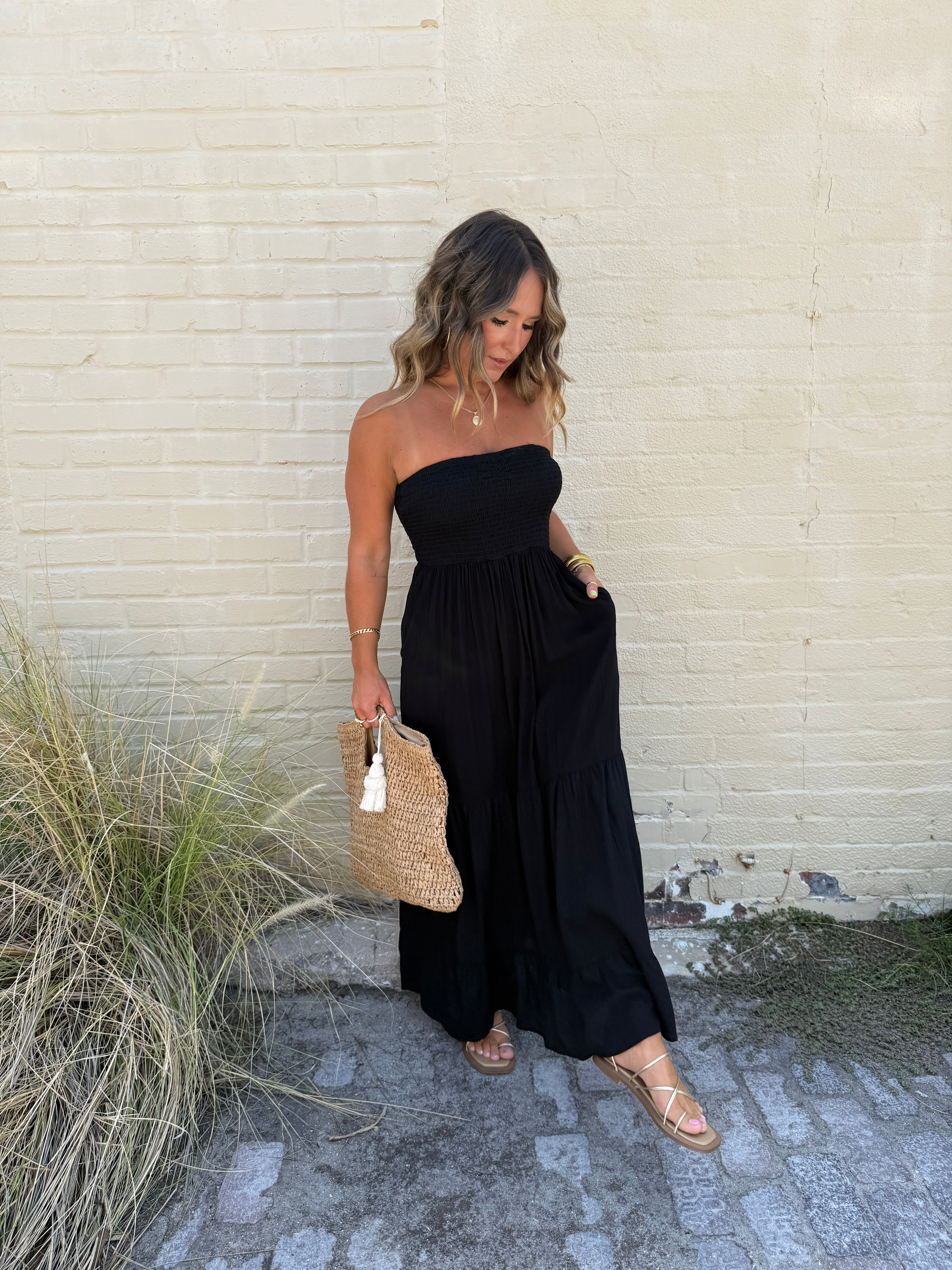 Lilliana Strapless Maxi Dress Black