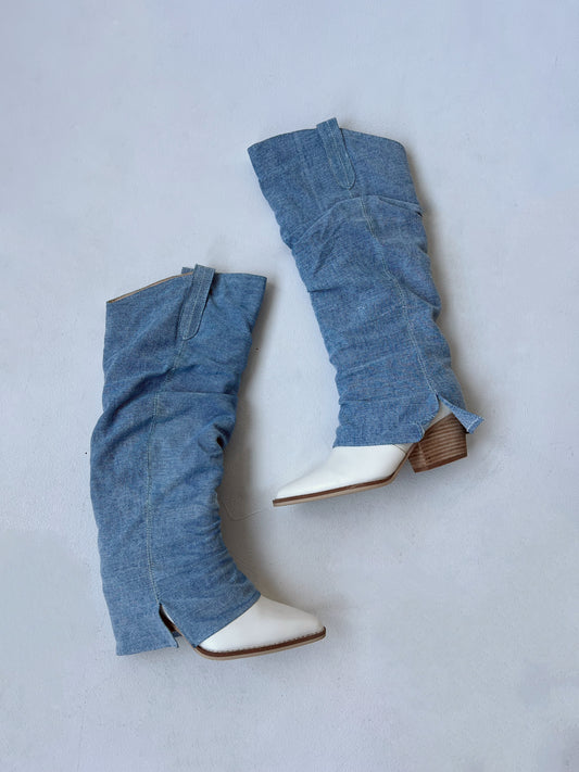 Thea Fold Over Boot Denim