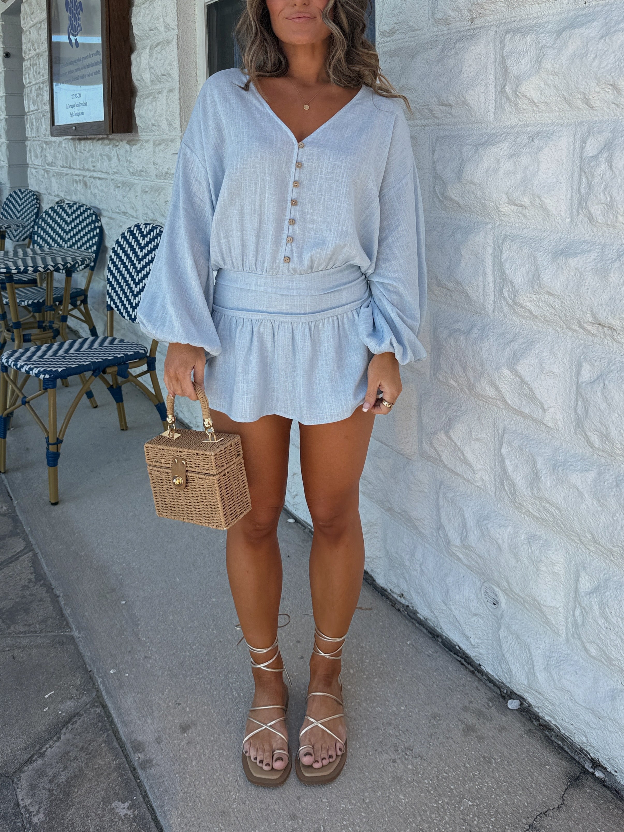 Passagrille Romper Dress Light Blue