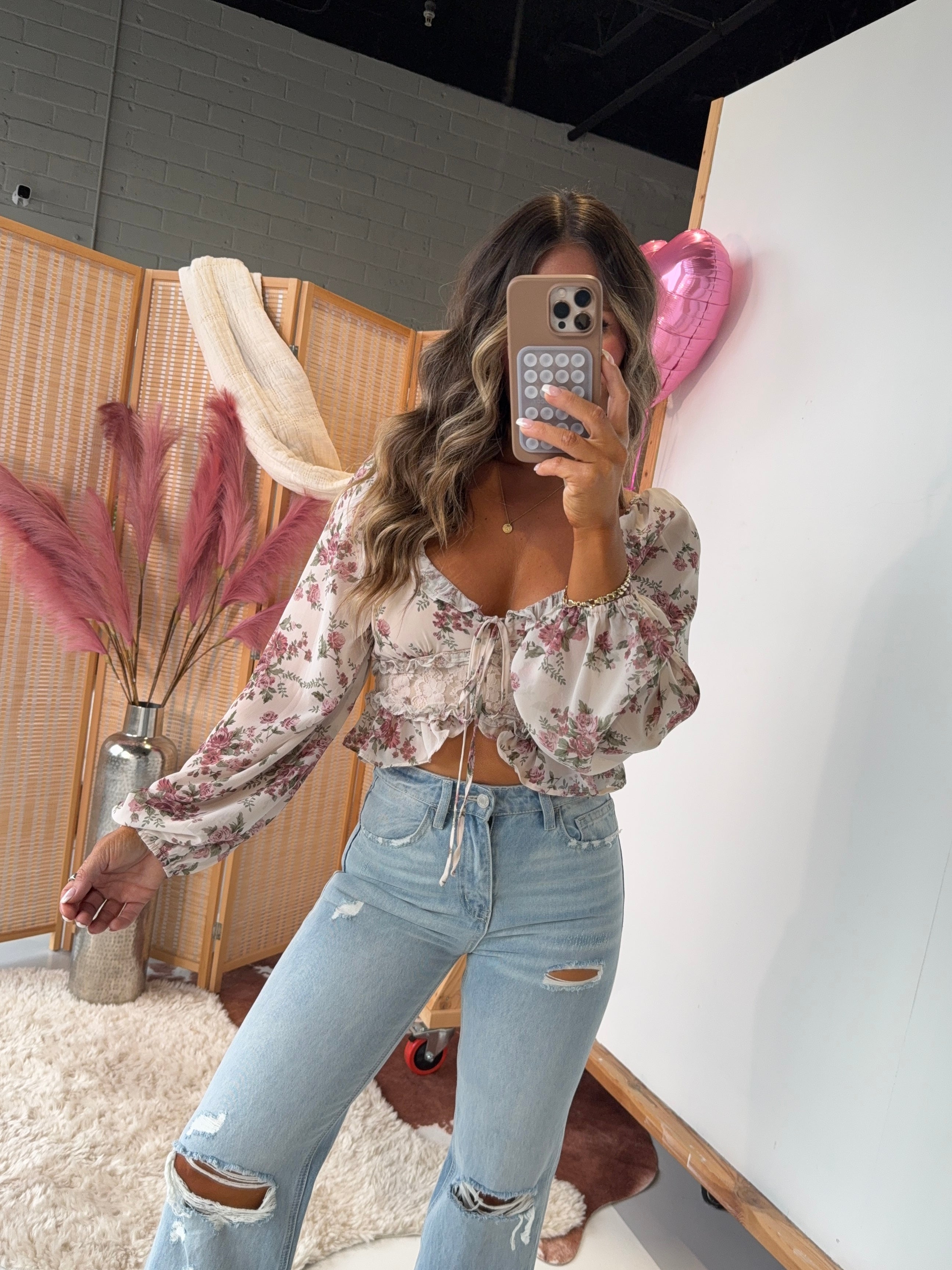 Feeling Flutters Floral Long Sleeve Blush