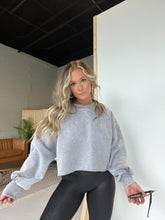 Load image into Gallery viewer, Staying in Cropped Crewneck Sleet Grey
