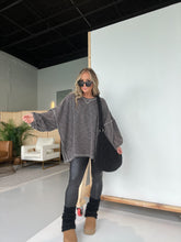 Load image into Gallery viewer, Charcoal Pass Me By Oversized Thermal Top
