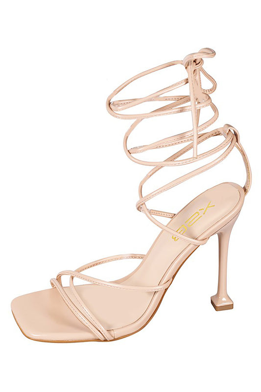 Ready For It Strappy Stiletto Heels Nude