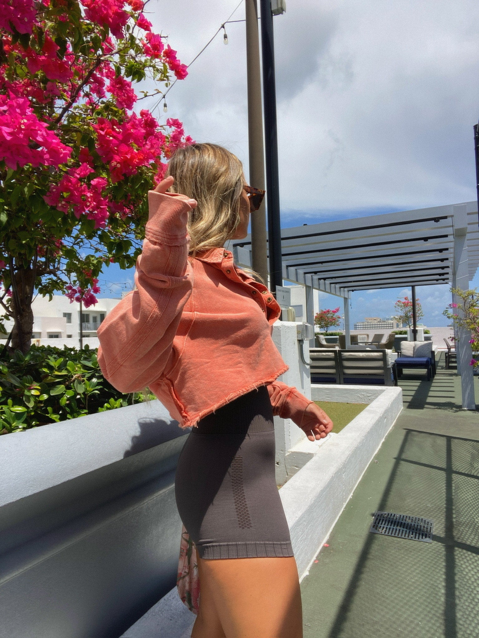 FP Dupe Cropped Sweatshirt Coral