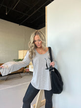 Load image into Gallery viewer, Left Out Long Sleeve Slub Top Grey
