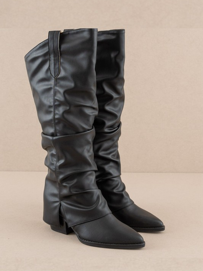 Thea Fold Over Boot Black