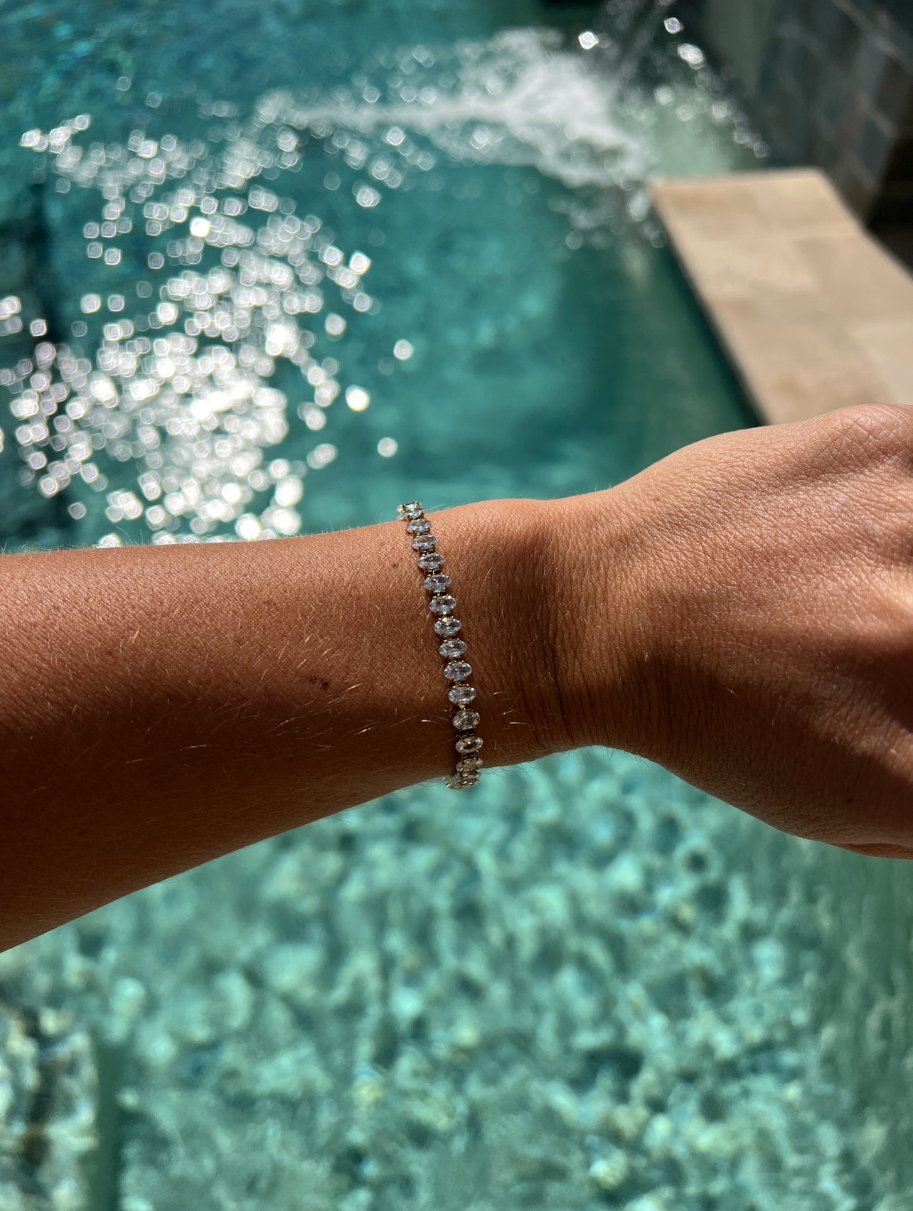 Cushion Cut Tennis Bracelet Gold