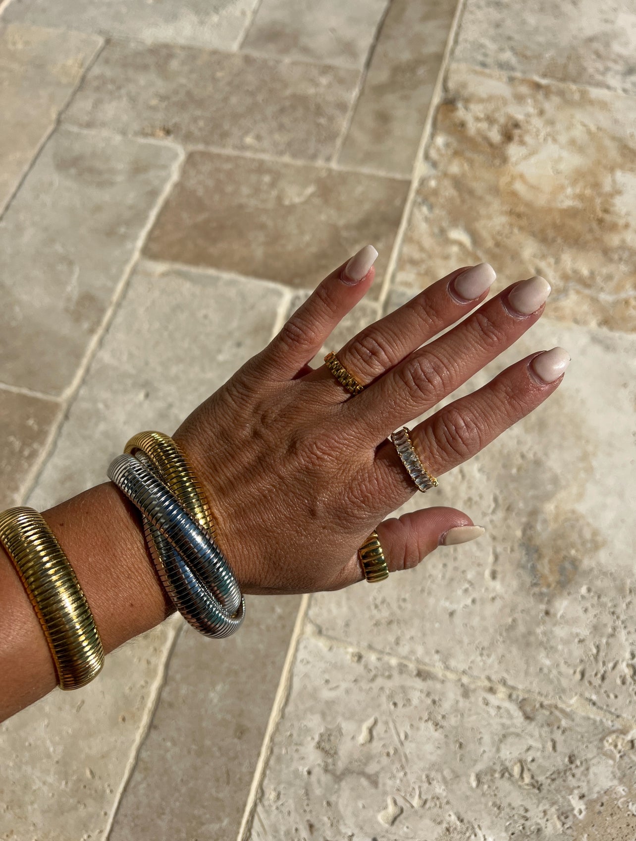 Jessie Crystal Shimmer 14K Gold Ring Gold