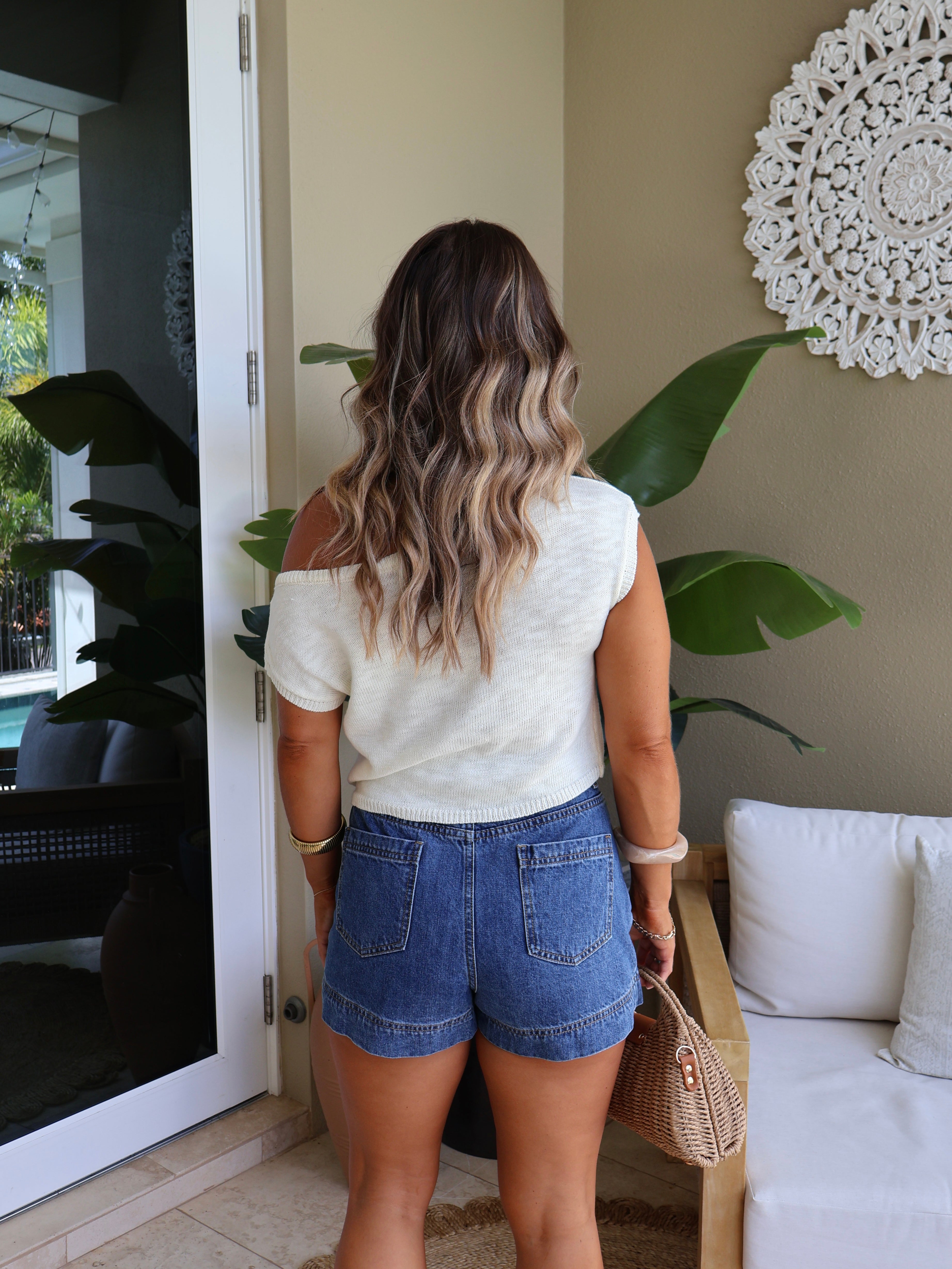 Starlit Summer Knit Top Ivory