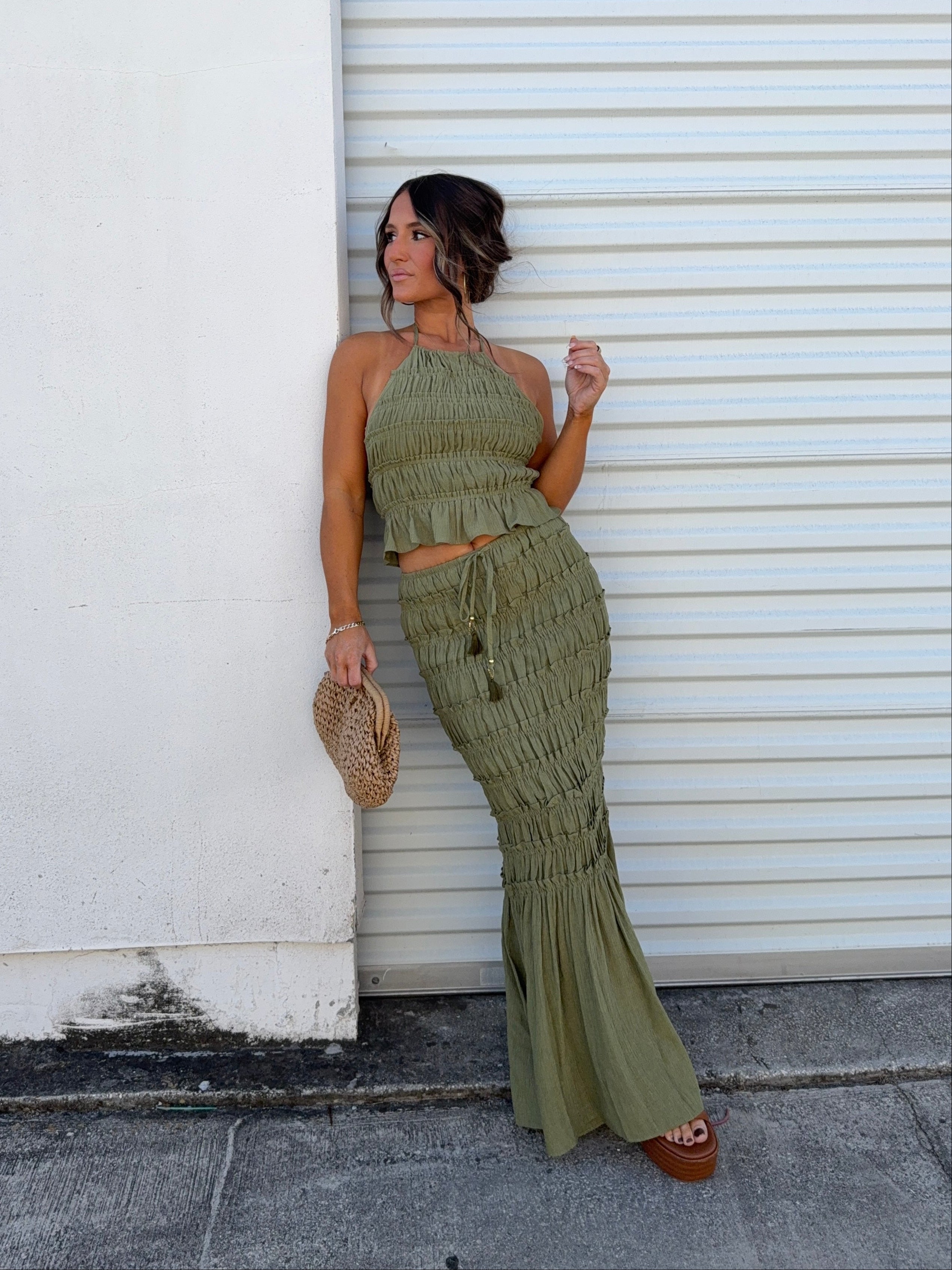 New Roots Skirt Set Light Olive
