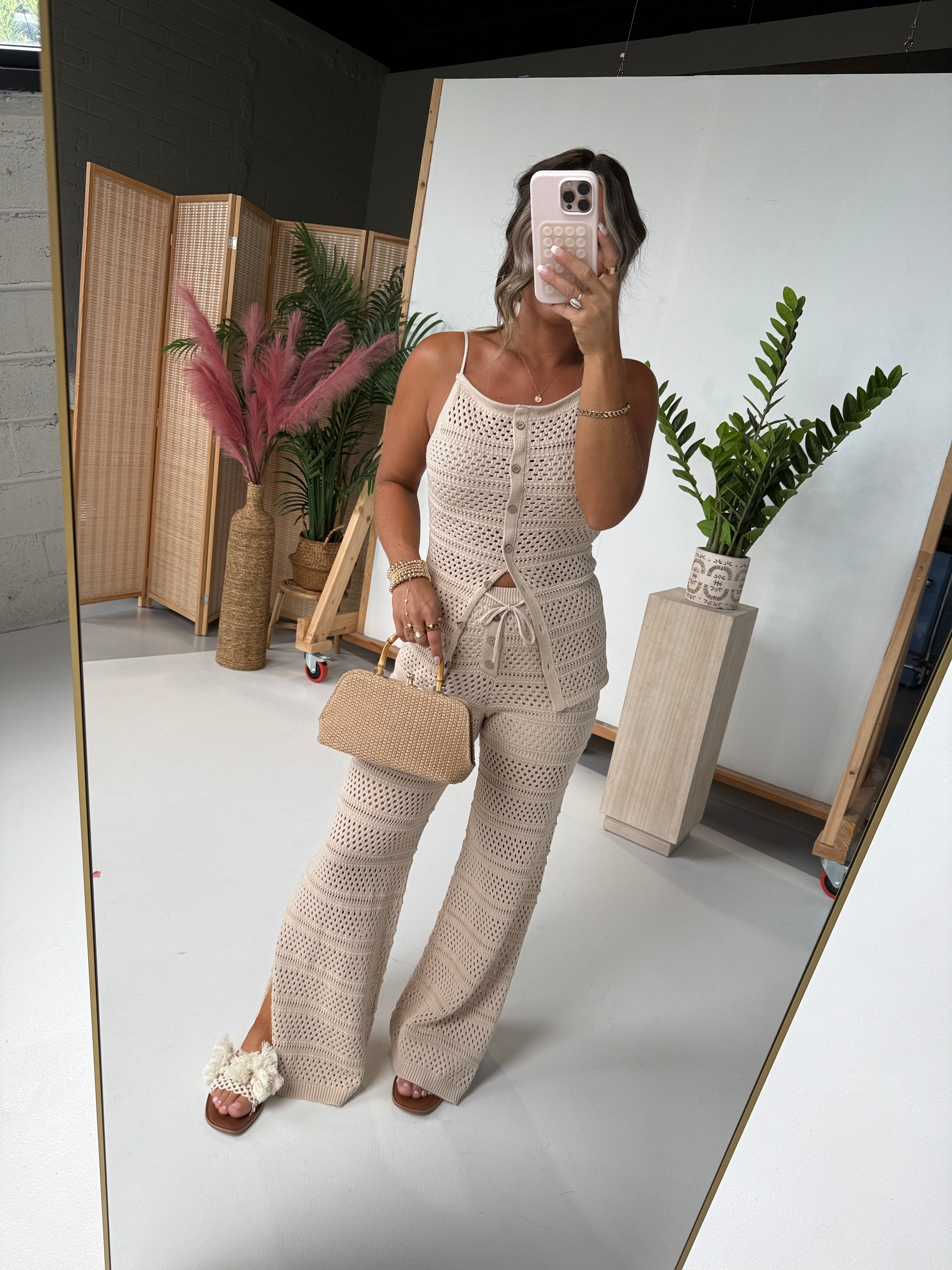 Adventures with You Pointelle Knit Set Natural