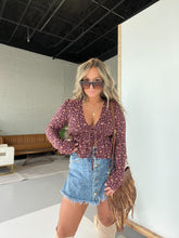 Load image into Gallery viewer, Meant No Harm Floral Top Burgundy
