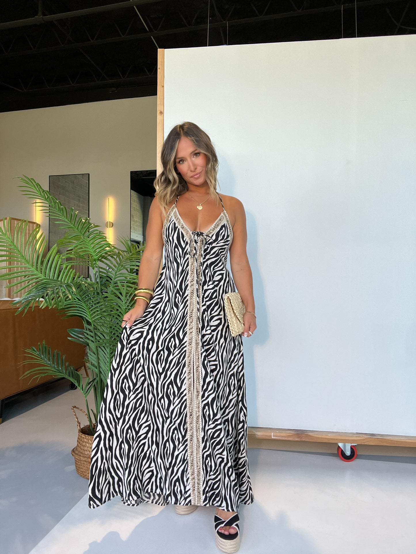 Wild Thoughts Maxi Dress Zebra Multi