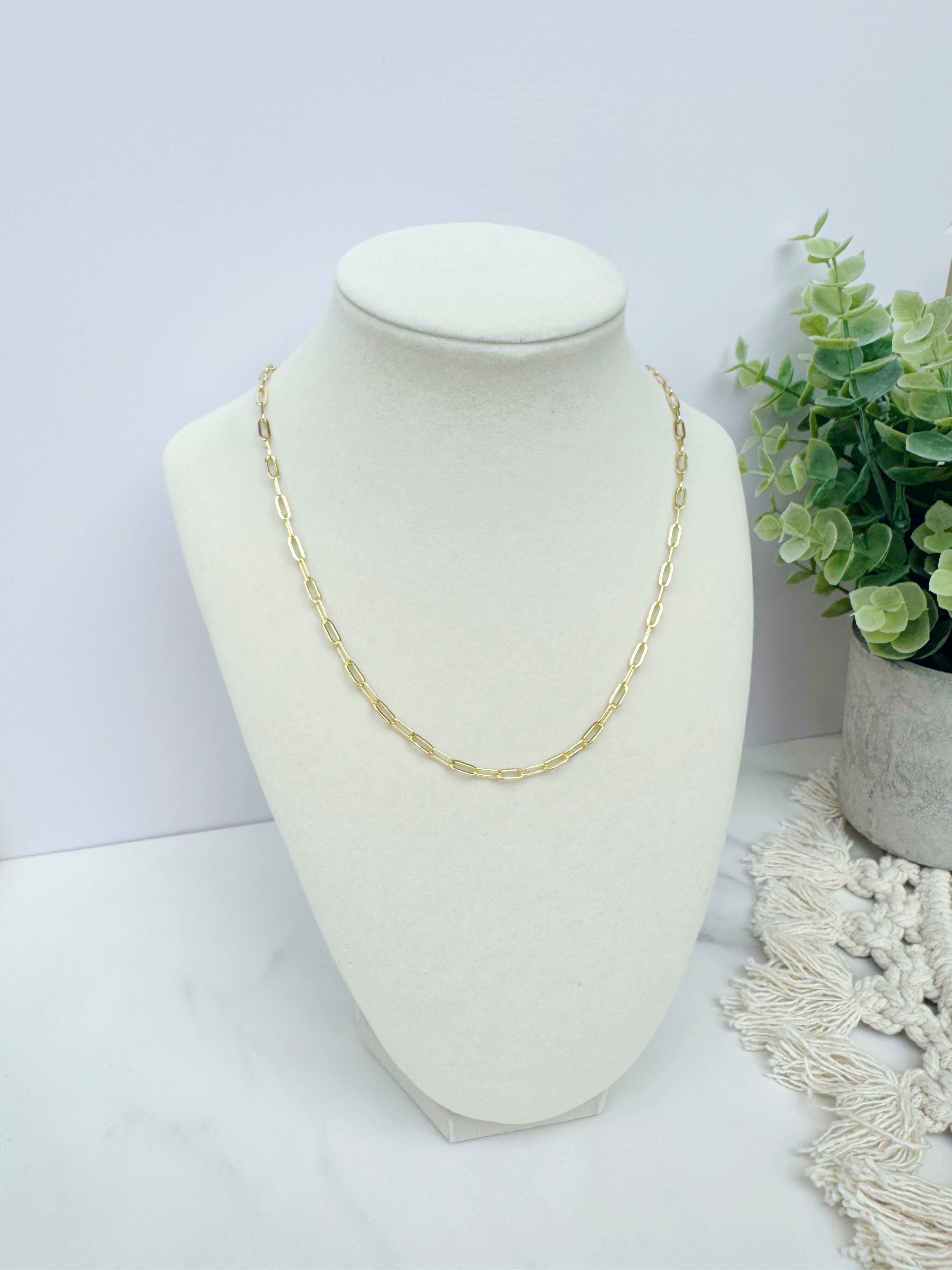 Ari Paperclip 18K Necklace 20"