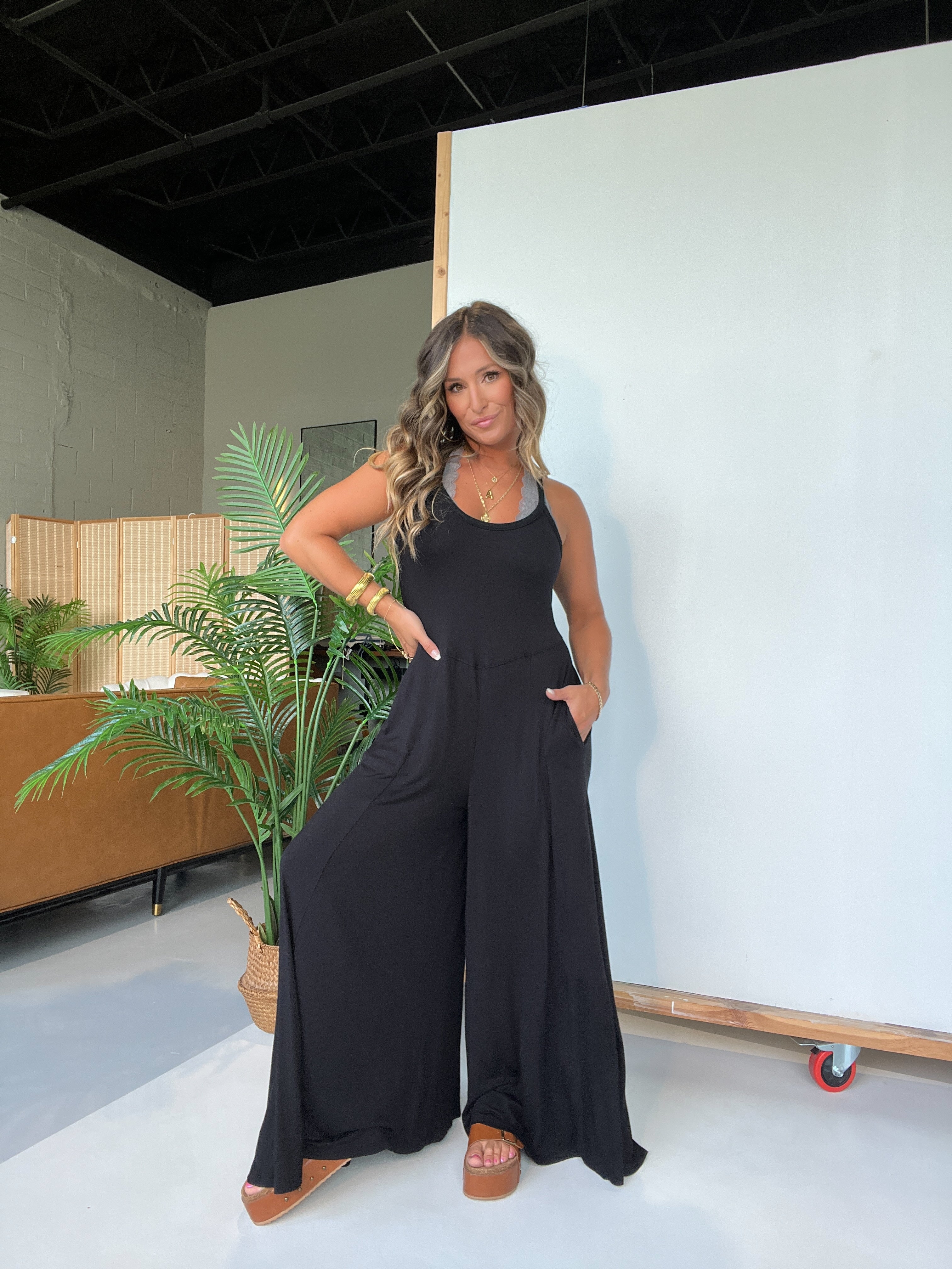 East Coast Lounge Jumpsuit Black