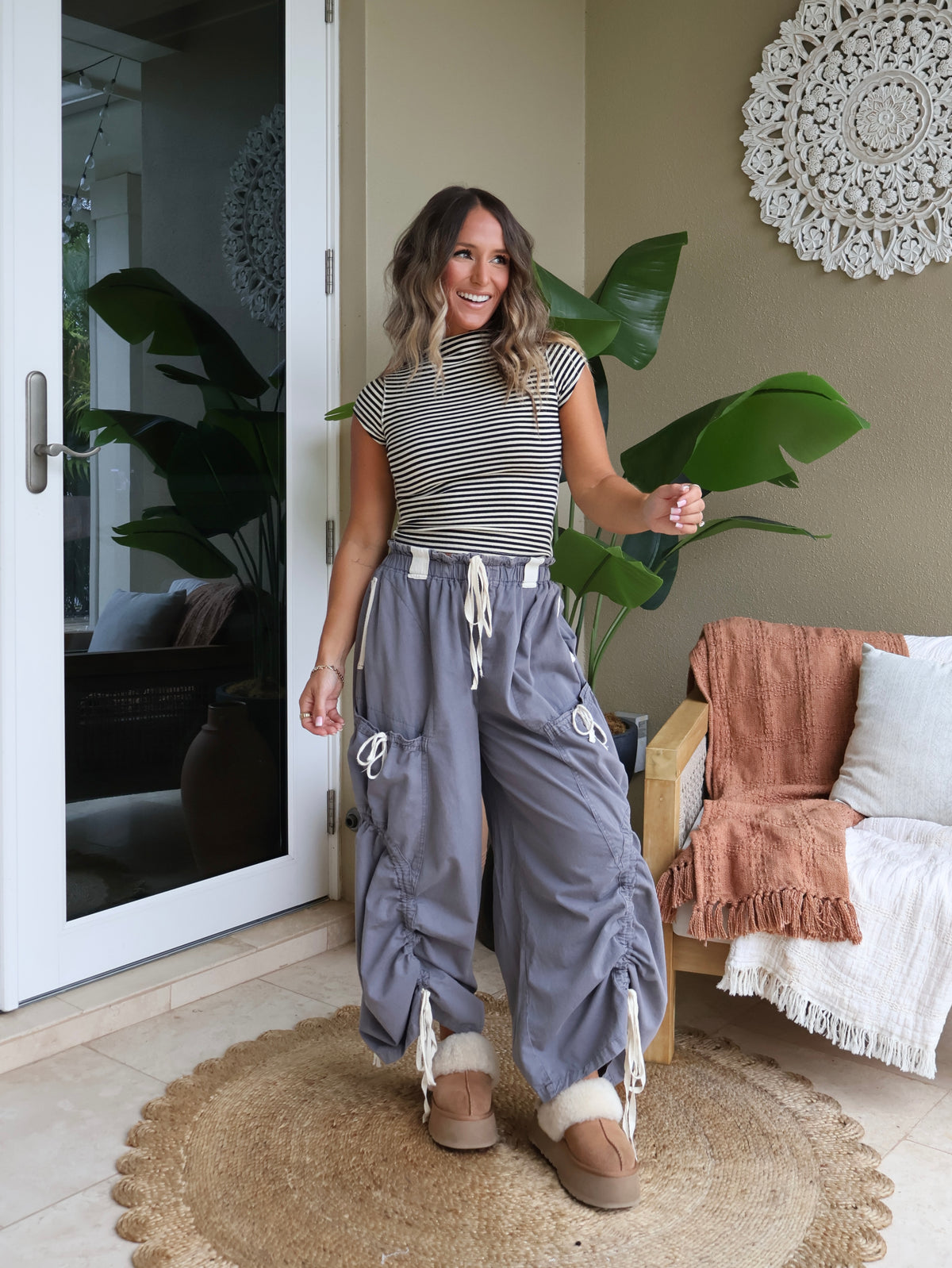 Field Goal Boho Joggers Blue Grey