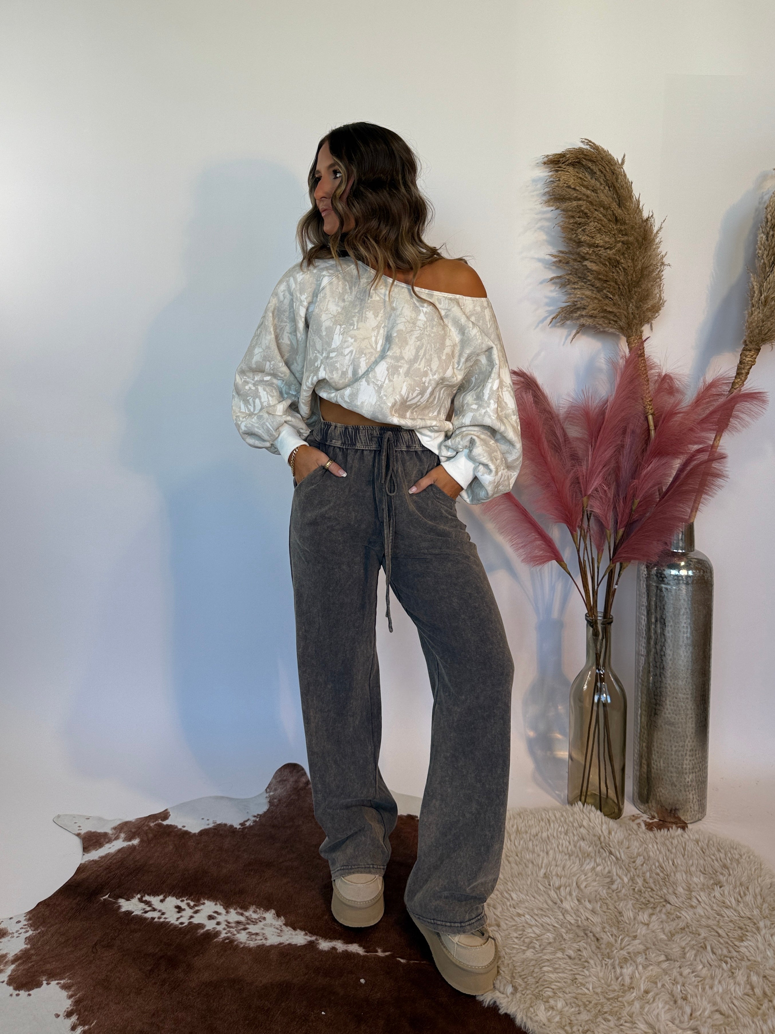 Pretty Please Washed Lounge Pants Ash