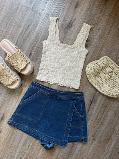 Anywhere For You Mini Skort Denim