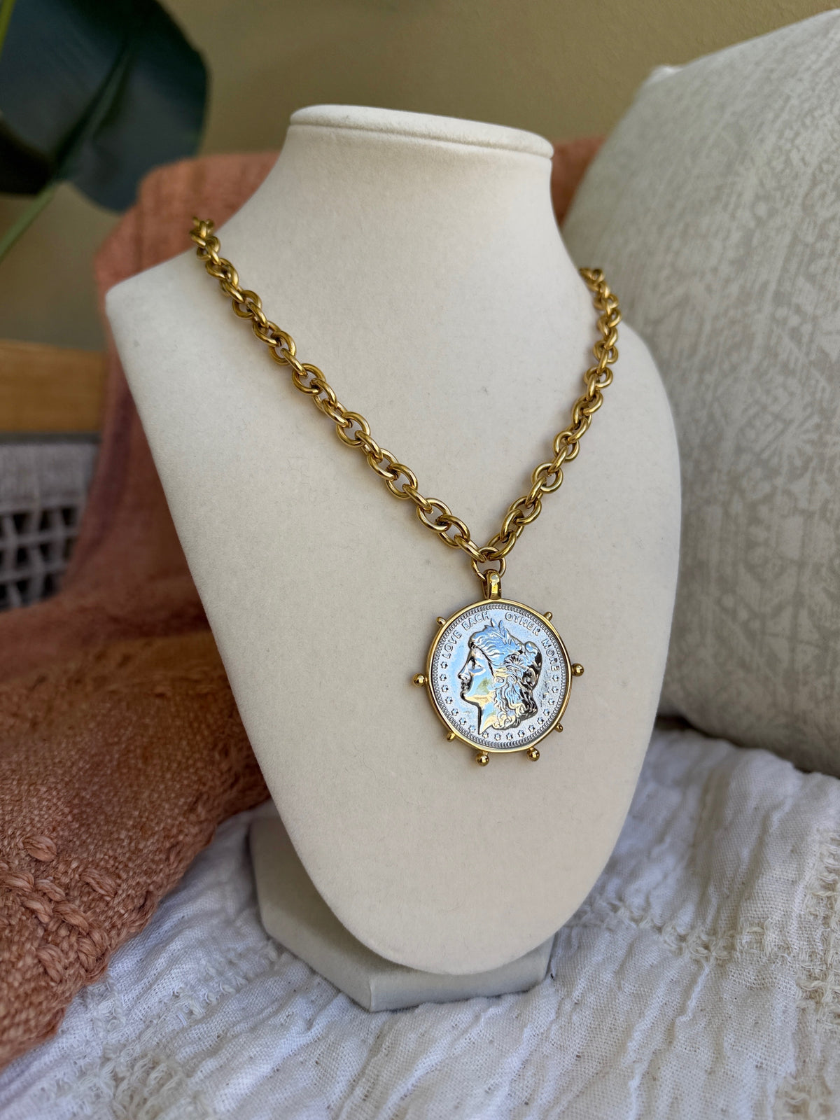 Cora Coin Necklace Two-Tone