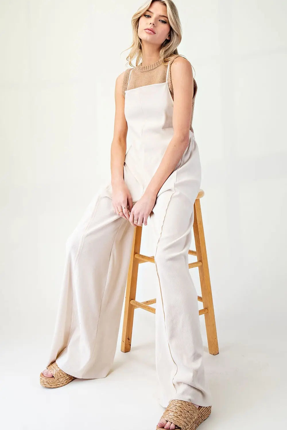 Buttercup Baby Knit Jumpsuit Oatmeal