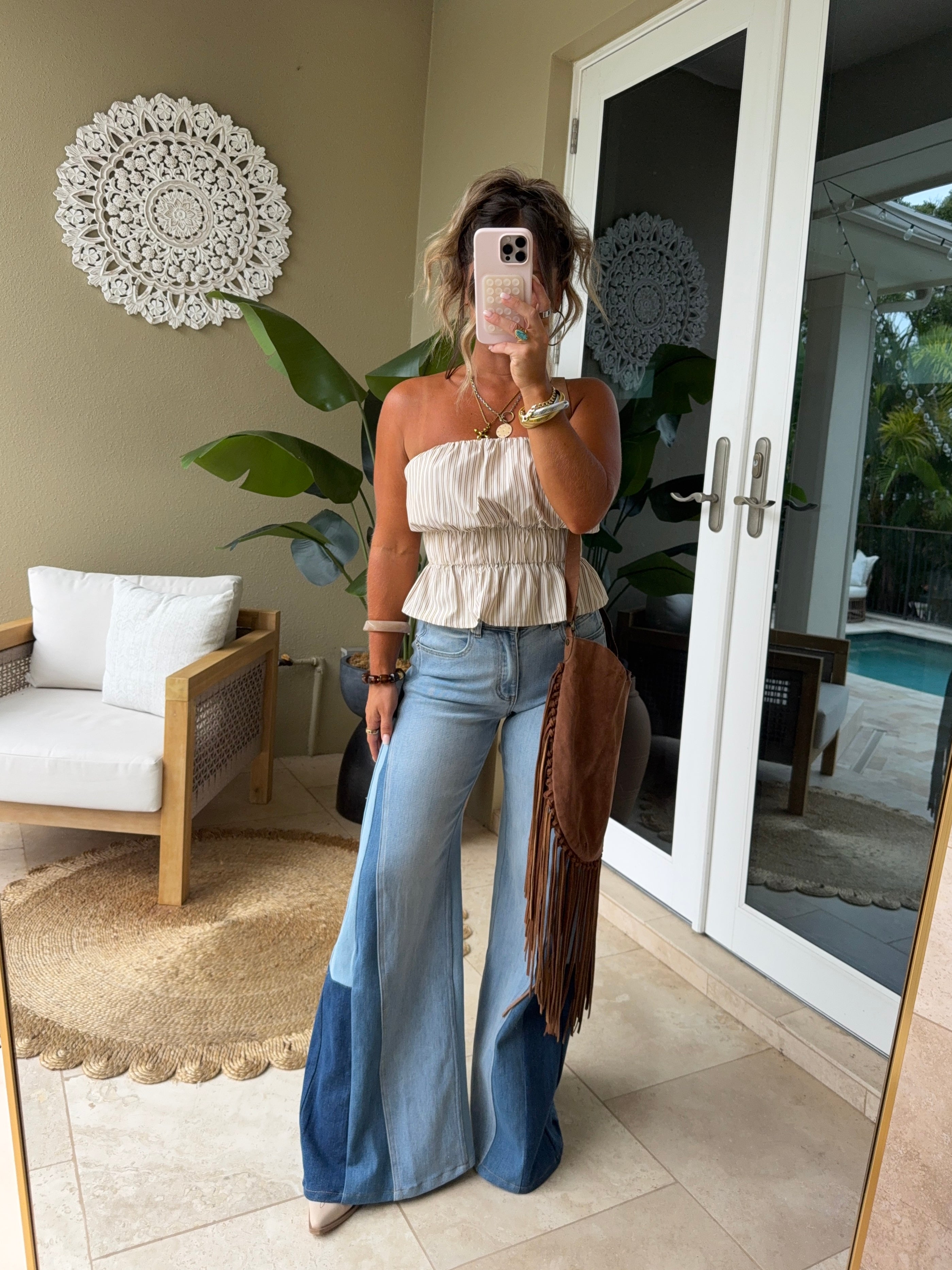 Josephine Color Block Flare Jeans