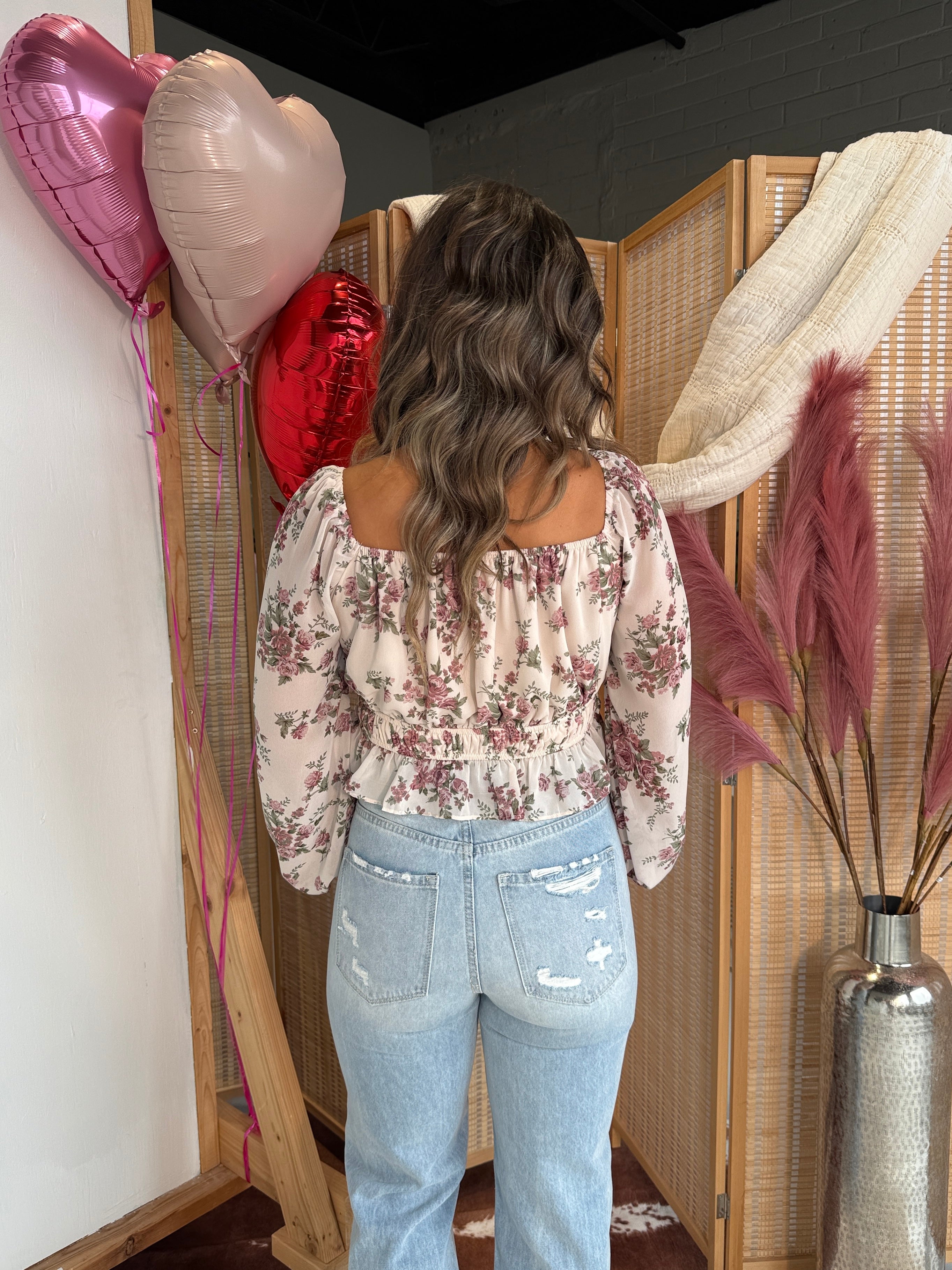 Feeling Flutters Floral Long Sleeve Blush