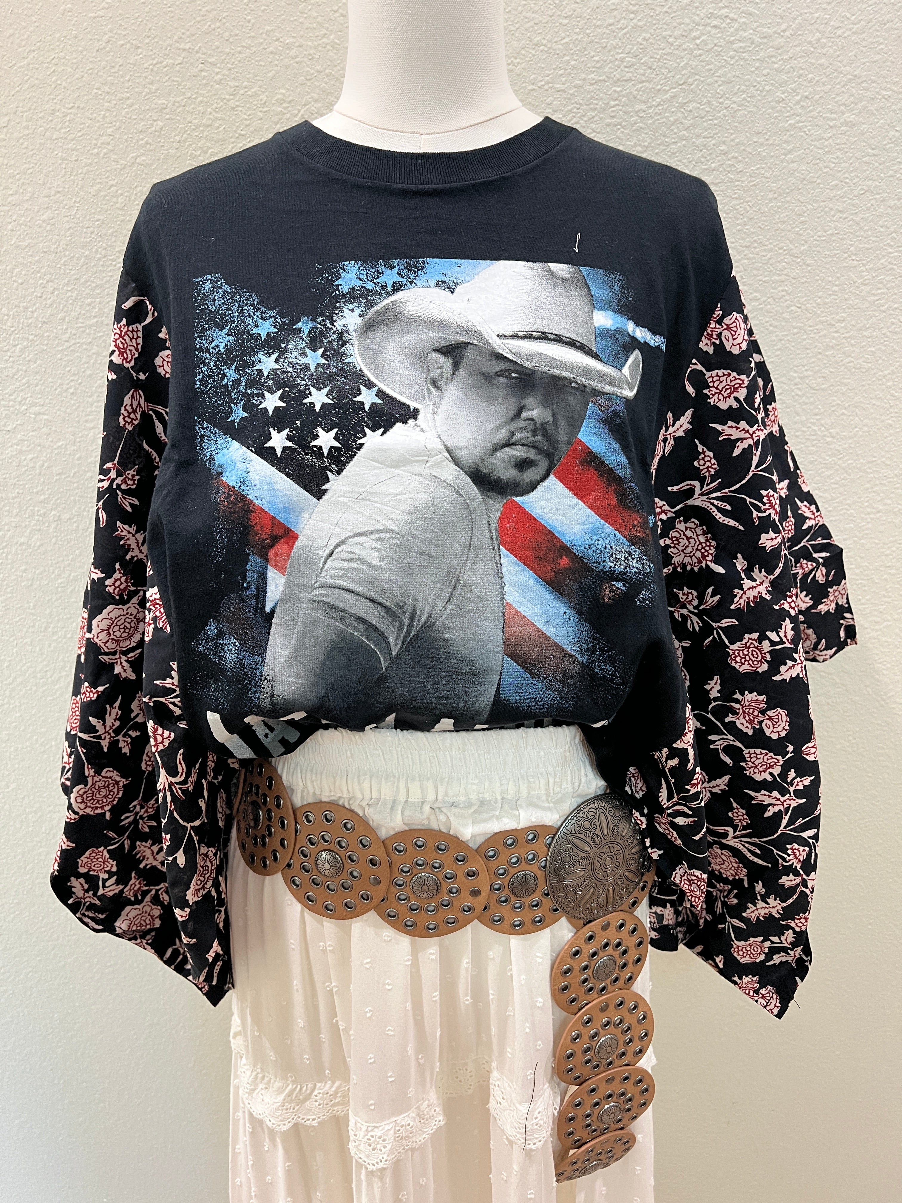 Jason Aldean Mix & Match Tee Black Floral