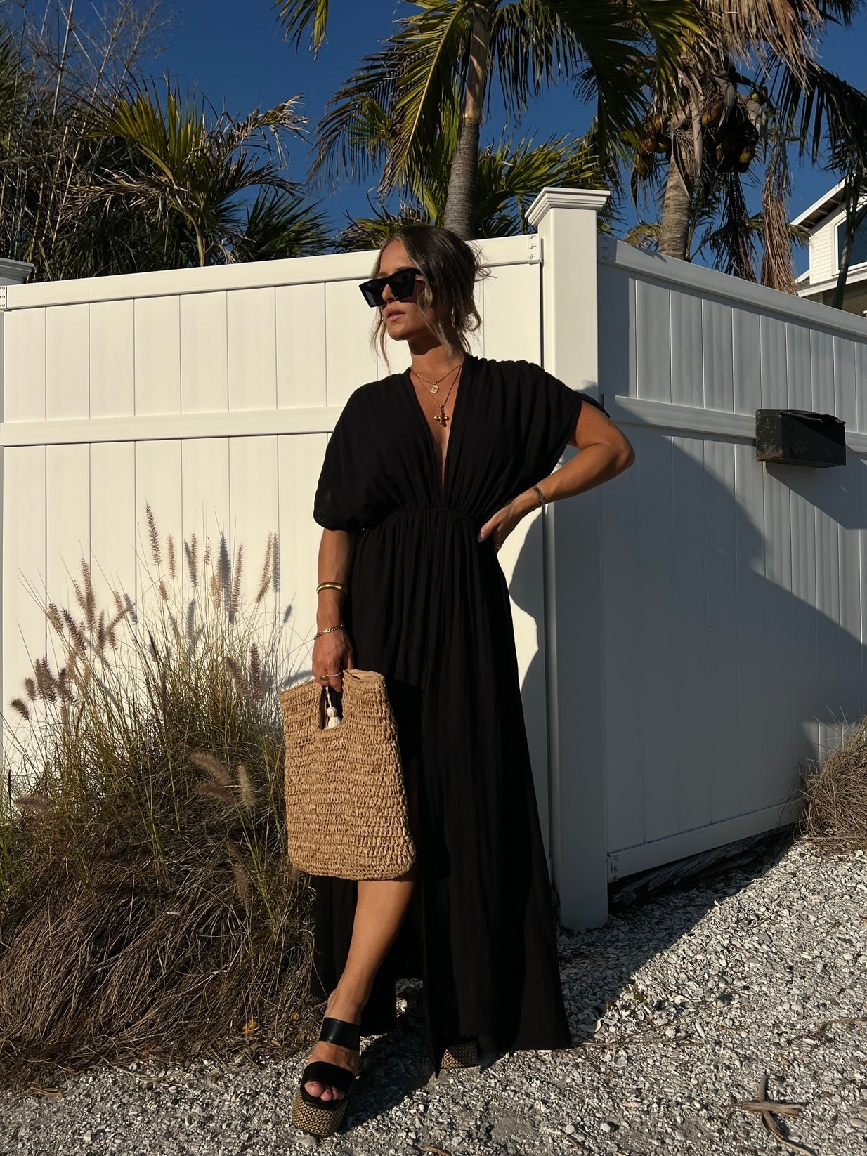 Breezy Blooms Maxi Dress Black