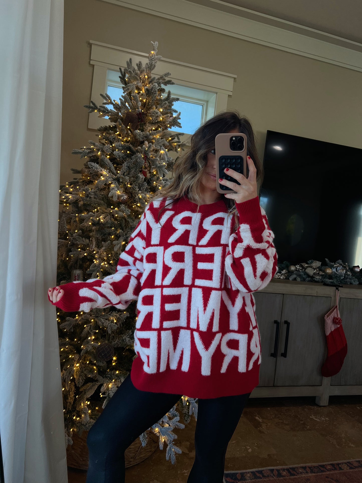 Merry Knit Sweater Red