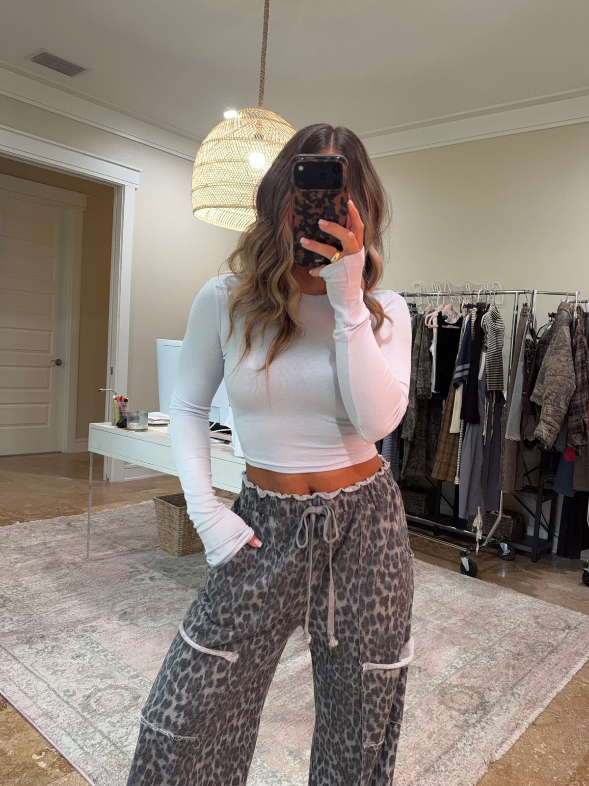 Fireside Cropped Long Sleeve Top Viola