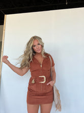 Load image into Gallery viewer, OUT WEST CORDUROY MINI DRESS
