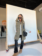 Load image into Gallery viewer, Lucky You Long Puffer Vest Olive
