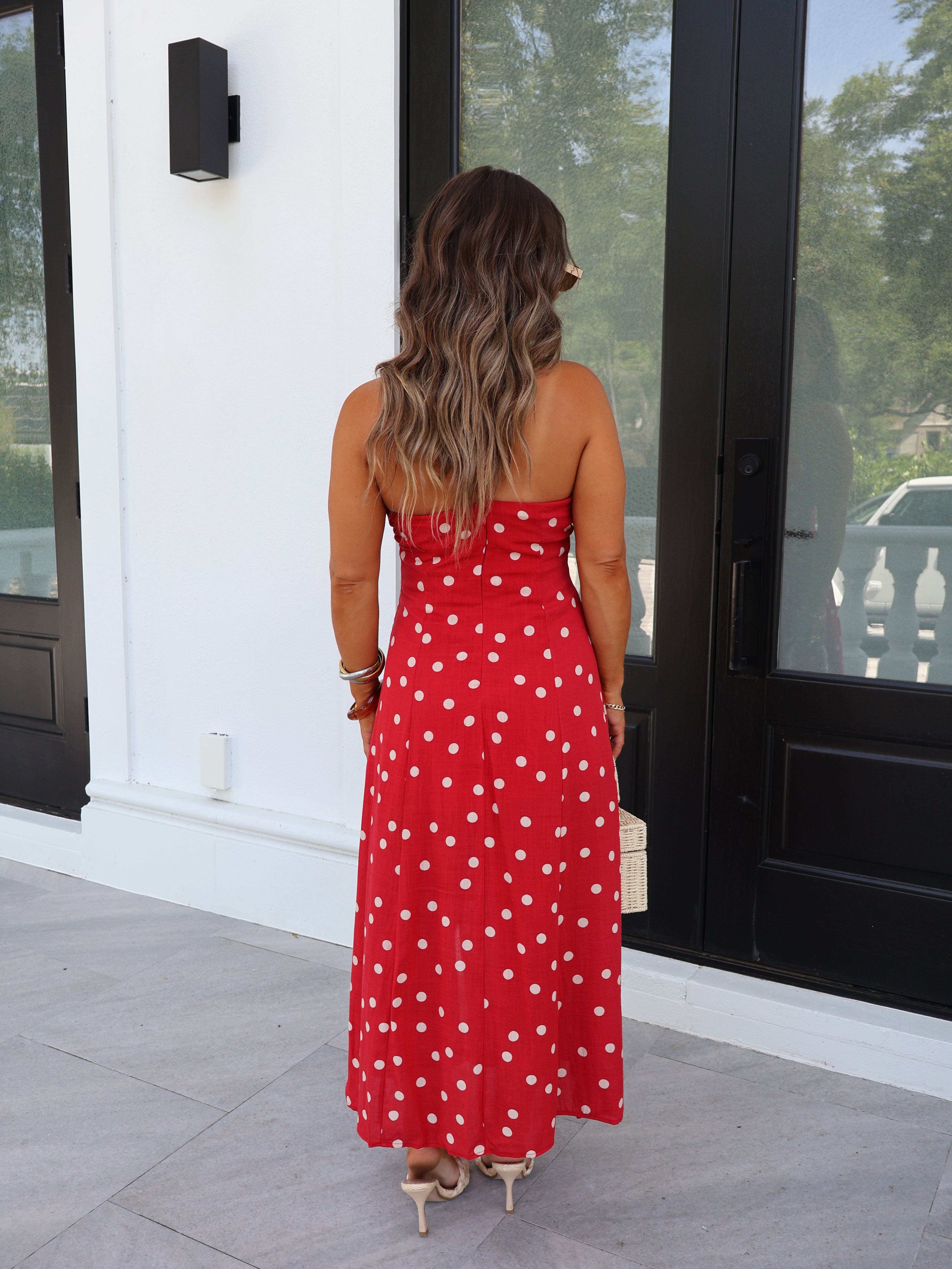Cherry Sugar Midi Dress Red/Cream