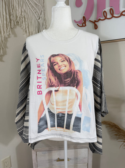 Britney Mix & Match Tee White Stripe