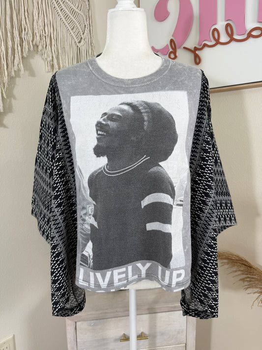 Bob Marley Mix & Match Tee Grey Aztec