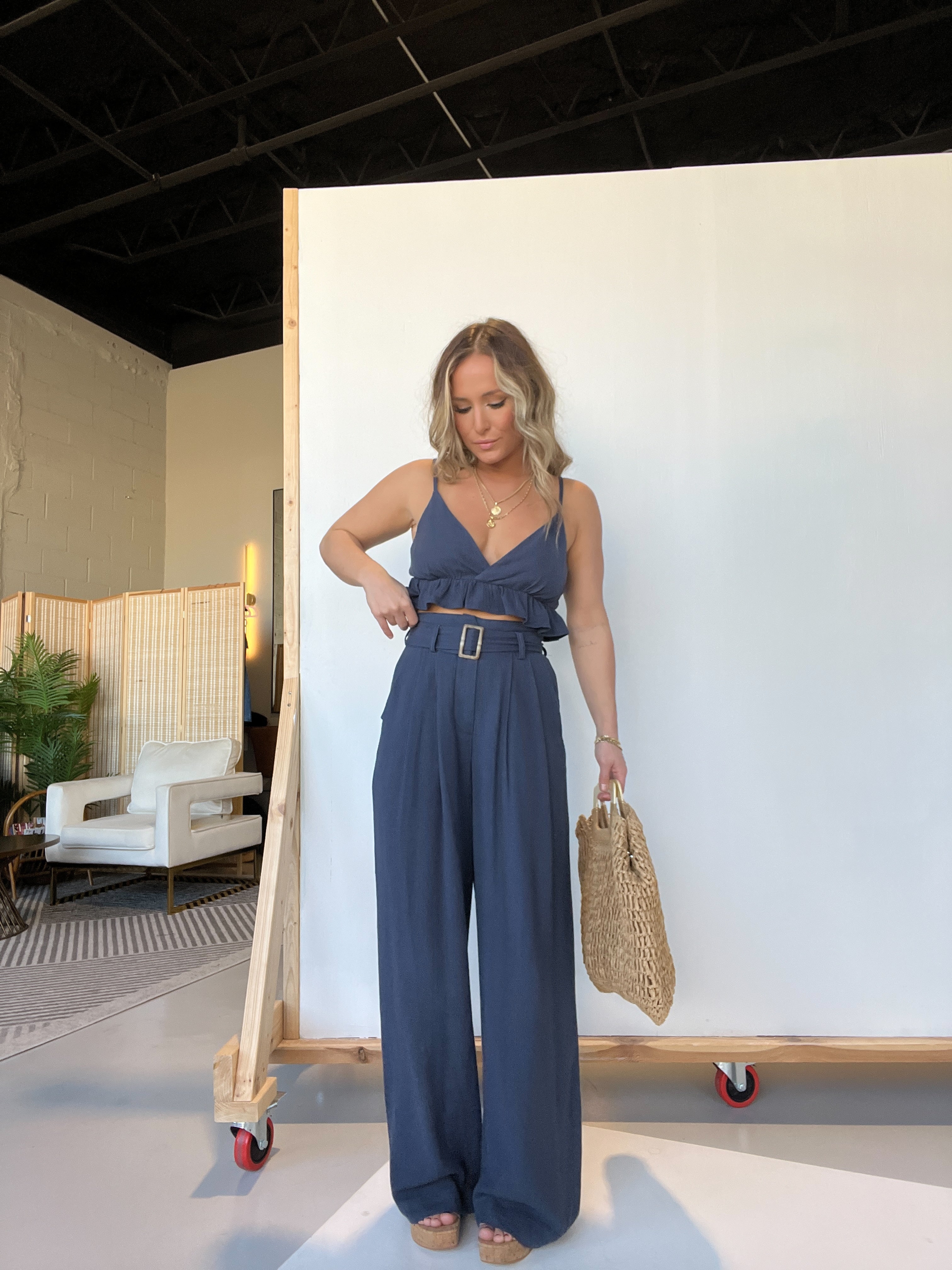 Arabella Woven Set Navy