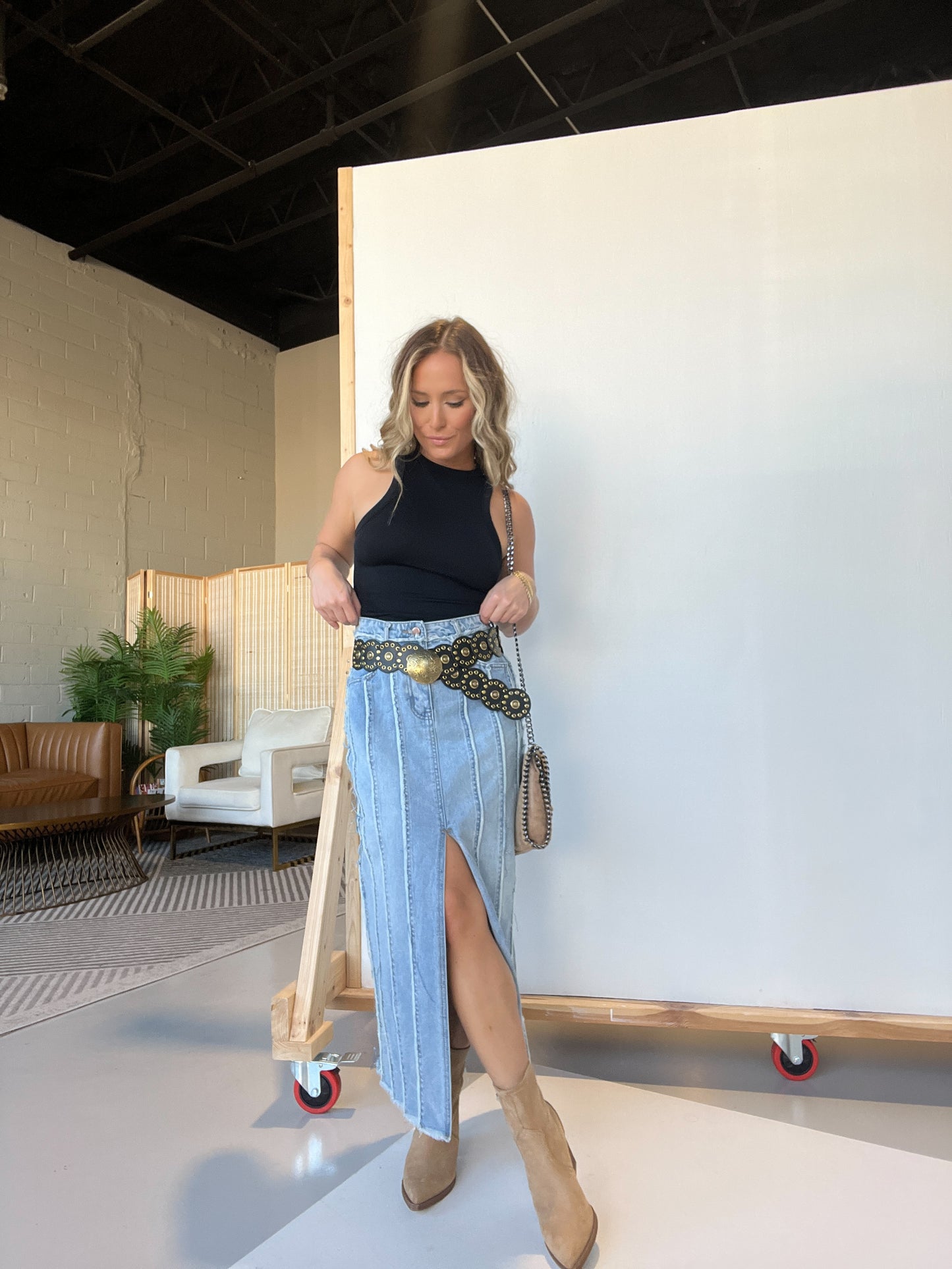 Chrishelle Maxi Denim Skirt