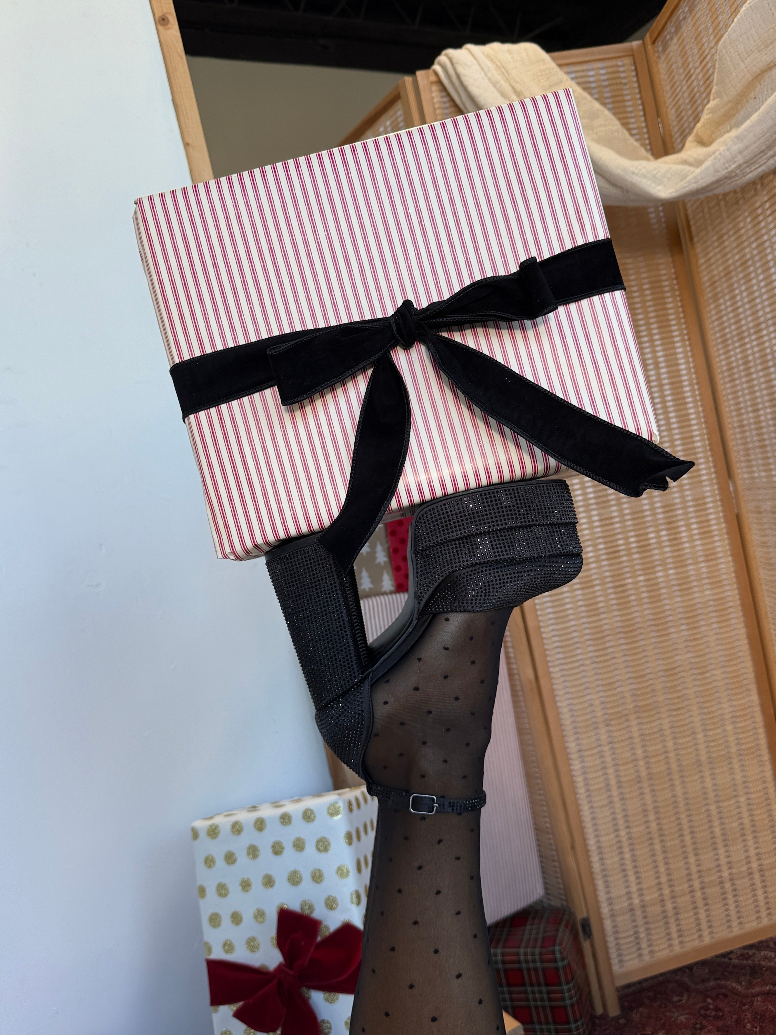 Ball Drop Double Stacked Platform Heels