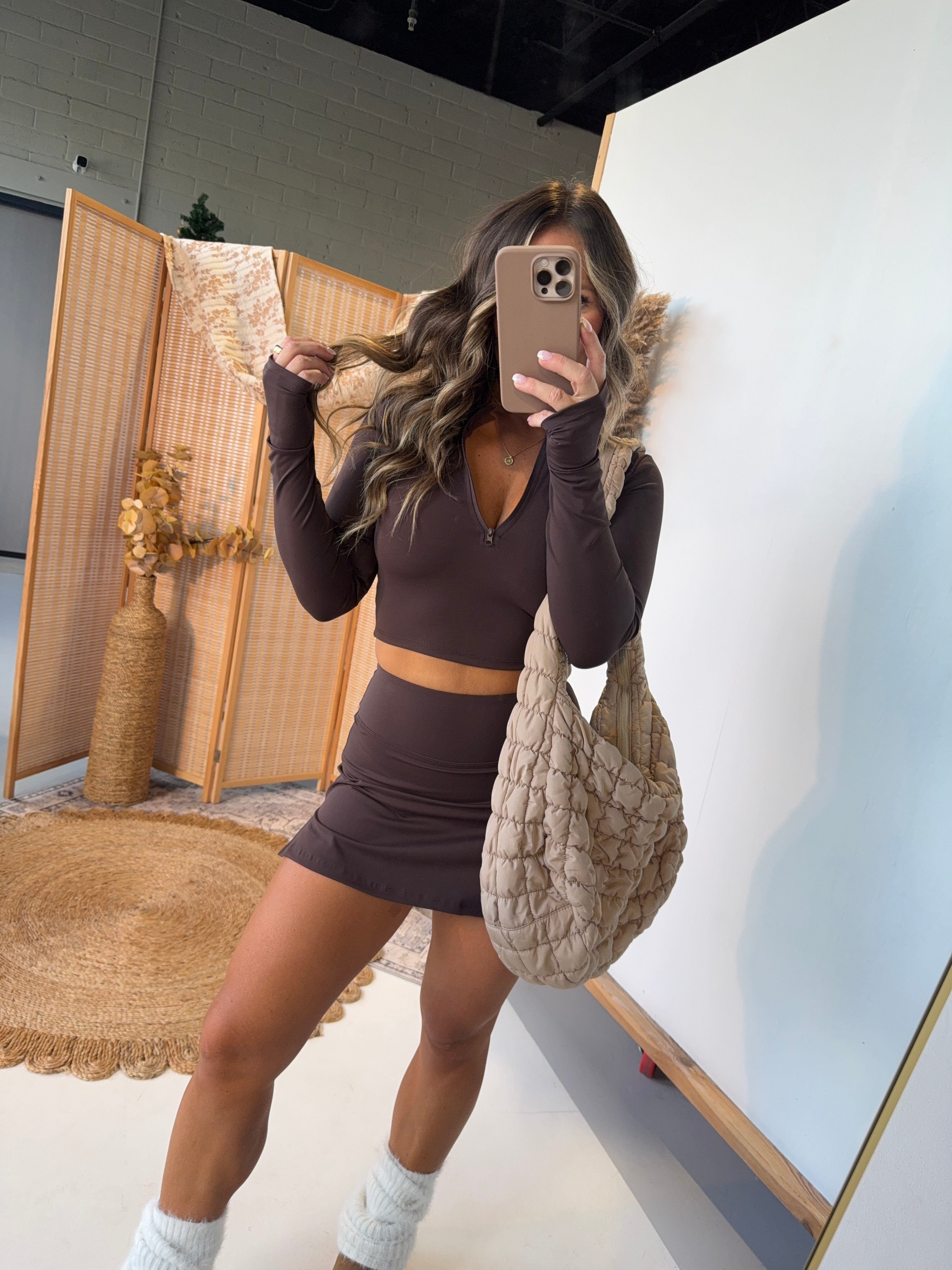 Warm Up Half Zip Pullover Chocolate