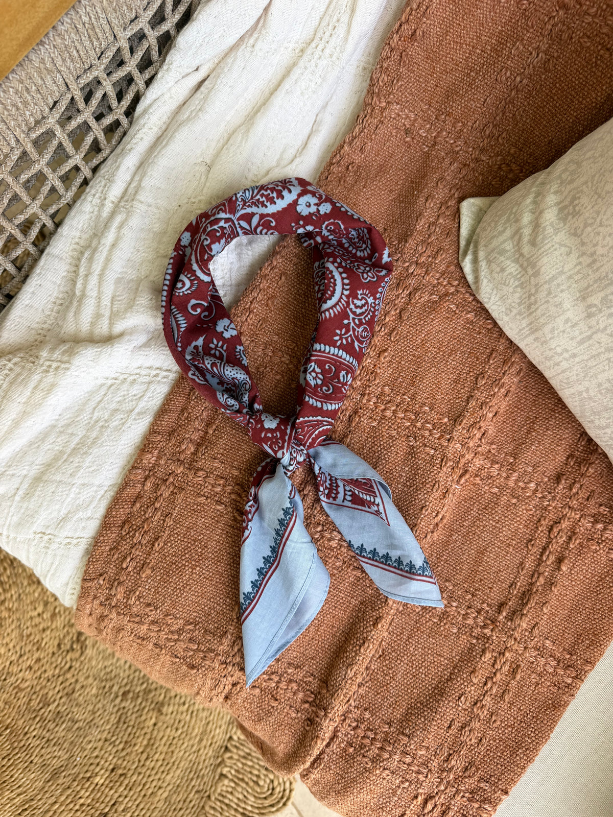 Bohemian Muse Scarf Blue Paisley