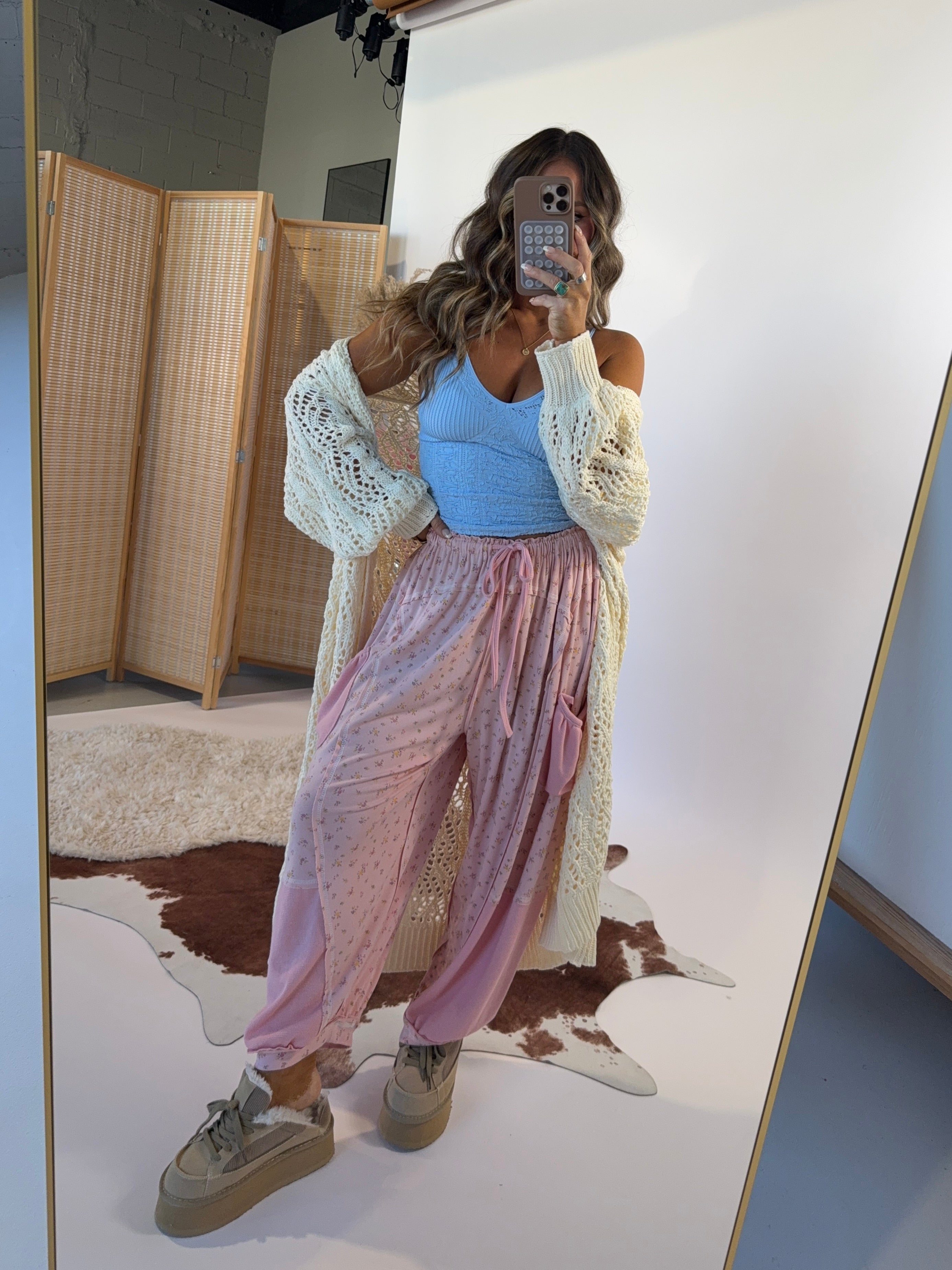 Willow Textured Tank Blue